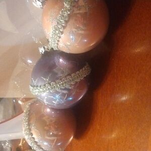 (3) Vintage Sparkling Sensations Ornaments 2 pink and violet